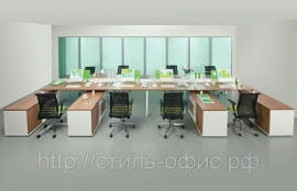 Мебель для сотрудников &quot;PROFIQUADRO&quot;, цвет — орех ногаро / белый премиум